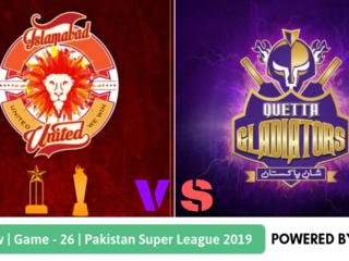 Pakistan Super League 2019 Match 26 Quetta Gladiators vs Islamabad United