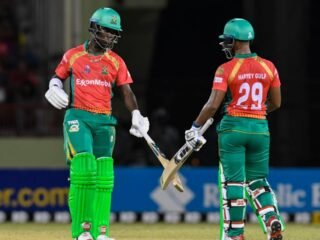 Pooran and Rutherford brutal hitting earns third win for Warriors