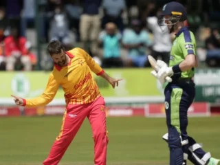 Ryan Burl's outstanding performance helped Zimbabwe secure a 2-1 series win over Ireland in Harare. Burl, who was named Player of the Match and Player of the Series, hit 30 not out from just 11 deliveries to guide Zimbabwe to a series-clinching victory in the chase of 142. He also contributed with the ball, taking 2 wickets for 28 runs. The match was played on a tricky pitch that had produced middling scores in the first two games of the series. Zimbabwe's Craig Ervine set the foundation for the home team's chase with a solid 54 off 43 balls. Ervine was involved in important partnerships with Innocent Kaia, which helped Zimbabwe recover after losing their first wicket in the third over. Another quick partnership of 24 from 14 balls was also crucial for Zimbabwe, as they held the innings together before Burl stepped up to finish the game off. Zimbabwe sealed the win with an over to spare. Earlier in the match, Ireland had a difficult start, losing three wickets for just 19 runs. However, a 70-run partnership between Harry Tector and Curtis Campher helped them recover and post a competitive total of 141. Despite their efforts, it was not enough to stop Zimbabwe from securing the series win.