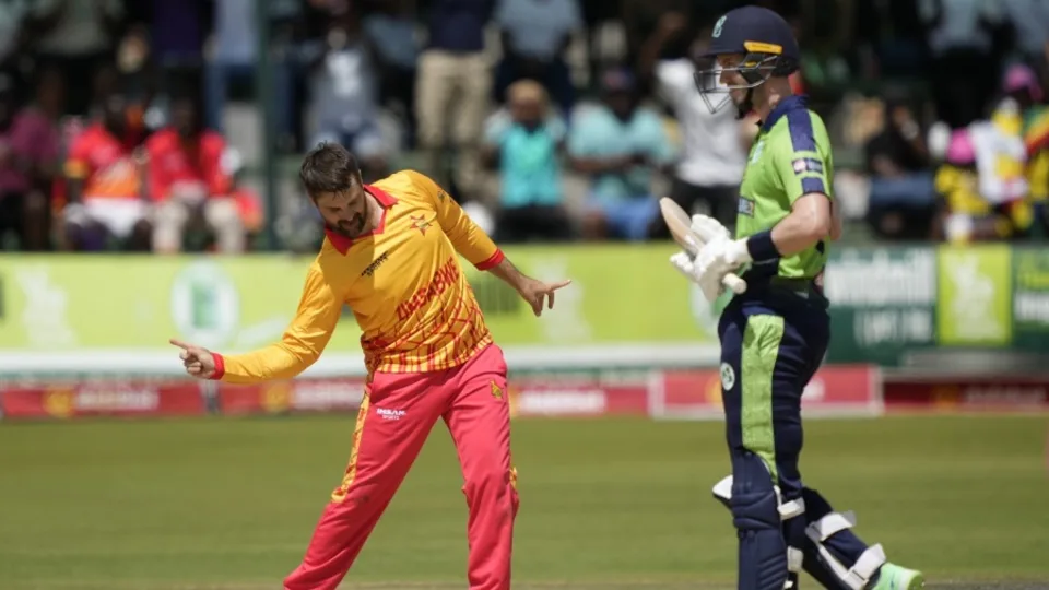 Ryan Burl's outstanding performance helped Zimbabwe secure a 2-1 series win over Ireland in Harare. Burl, who was named Player of the Match and Player of the Series, hit 30 not out from just 11 deliveries to guide Zimbabwe to a series-clinching victory in the chase of 142. He also contributed with the ball, taking 2 wickets for 28 runs. The match was played on a tricky pitch that had produced middling scores in the first two games of the series. Zimbabwe's Craig Ervine set the foundation for the home team's chase with a solid 54 off 43 balls. Ervine was involved in important partnerships with Innocent Kaia, which helped Zimbabwe recover after losing their first wicket in the third over. Another quick partnership of 24 from 14 balls was also crucial for Zimbabwe, as they held the innings together before Burl stepped up to finish the game off. Zimbabwe sealed the win with an over to spare. Earlier in the match, Ireland had a difficult start, losing three wickets for just 19 runs. However, a 70-run partnership between Harry Tector and Curtis Campher helped them recover and post a competitive total of 141. Despite their efforts, it was not enough to stop Zimbabwe from securing the series win.