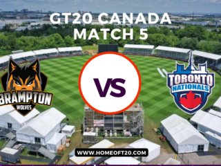 GT20 Canada Match 5, Brampton Wolves vs Toronto Nationals Match Preview, Pitch Report, Weather Report, Predicted XI, Fantasy Tips, and Live Streaming Details