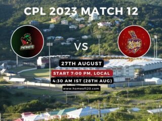 CPL 2023 Match 12, St Kitts and Nevis Patriots vs Trinbago Knight Riders Match Preview, Pitch Report, Weather Report, Predicted XI, Fantasy Tips, and Live Streaming Details