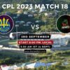 CPL 2023 Match 18, Barbados Royals vs St Kitts and Nevis Patriots Match Preview, Pitch Report, Weather Report, Predicted XI, Fantasy Tips, and Live Streaming Details