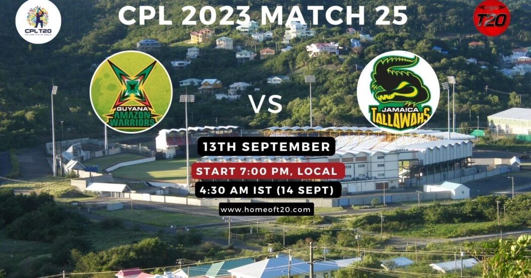 CPL 2023 Match 25, Guyana Amazon Warriors vs Jamaica Tallawahs Match Preview, Pitch Report, Weather Report, Predicted XI, Fantasy Tips, and Live Streaming Details