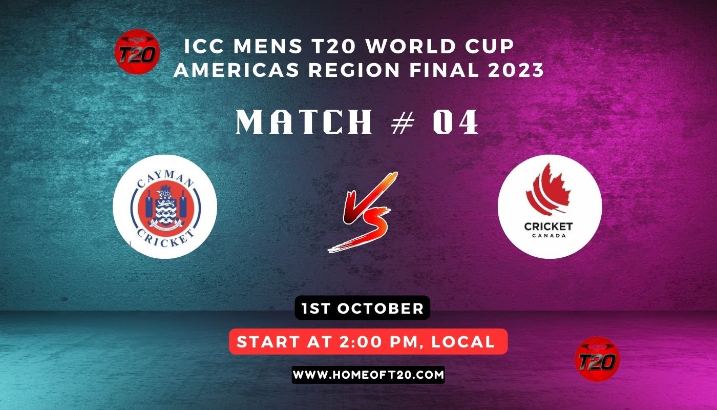 ICC Men’s T20 World Cup Americas Region Final 2023 Match 4, Canada vs Cayman Islands Match Preview, Pitch Report, Weather Report, Predicted XI, Fantasy Tips, and Live Streaming Details