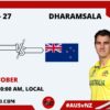 ICC Men’s ODI World Cup 2023 Match 27th, Australia vs New Zealand Match Preview, Pitch Report, Weather Report, Predicted XI, Fantasy Tips, and Live Streaming Details