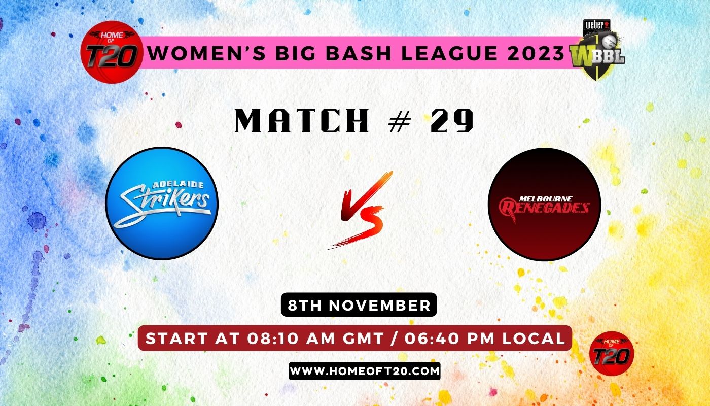 WBBL 2023 Match 29, Adelaide Strikers-W vs Melbourne Renegades-W Match Preview, Pitch Report, Weather Report, Predicted XI, Fantasy Tips, and Live Streaming Details