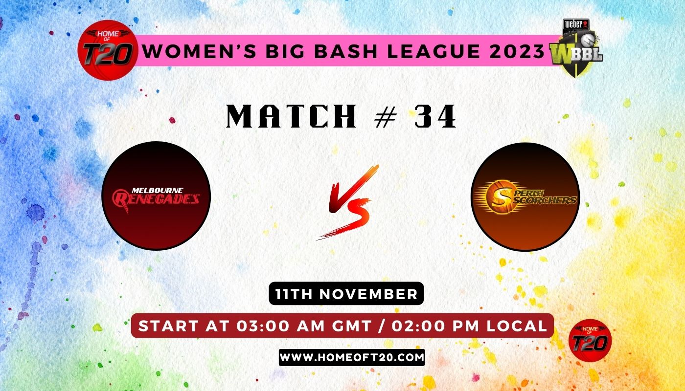 WBBL 2023 Match 34, Melbourne Renegades-W vs Perth Scorchers-W Match Preview, Pitch Report, Weather Report, Predicted XI, Fantasy Tips, and Live Streaming Details