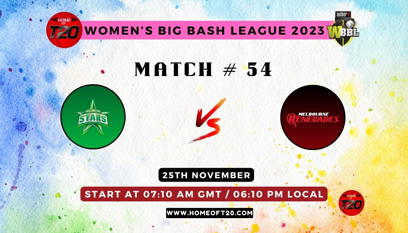 WBBL 2023 Match 54, Melbourne Stars-W vs Melbourne Renegades-W Match Preview, Pitch Report, Weather Report, Predicted XI, Fantasy Tips, and Live Streaming Details