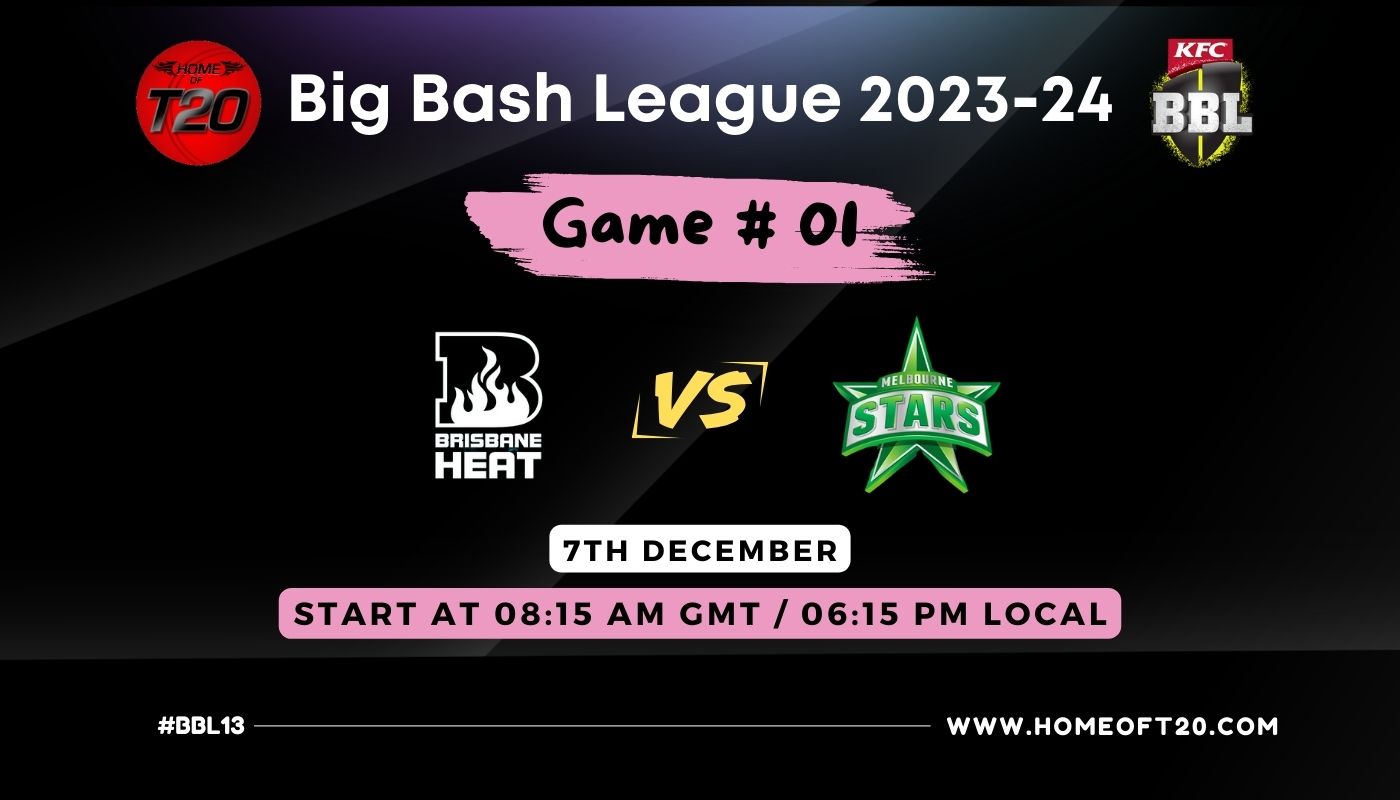 BBL 2024 Match 1, Brisbane Heat vs Melbourne Stars Match Preview, Pitch Report, Weather Report, Predicted XI, Fantasy Tips, and Live Streaming Details