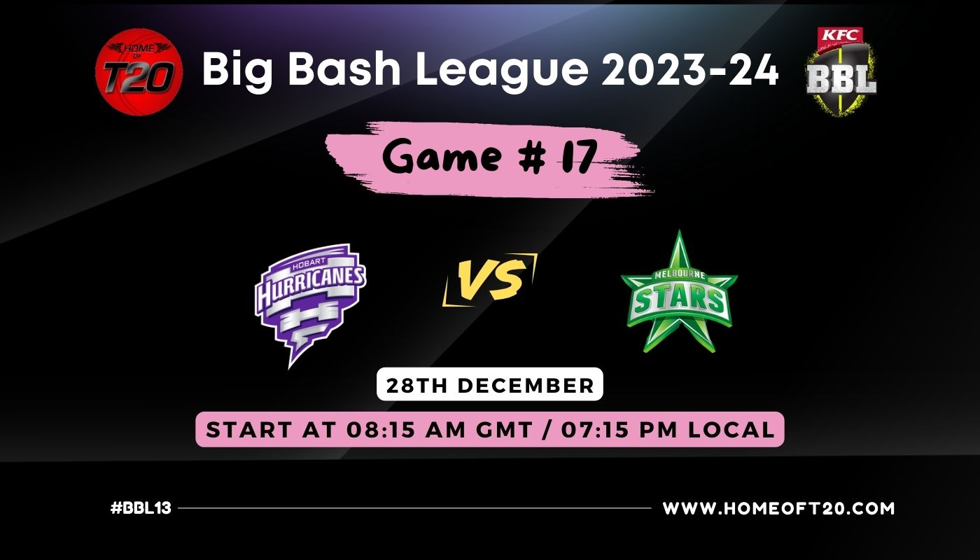 BBL 2024 Match 17, Hobart Hurricanes vs Melbourne Stars Match Preview, Pitch Report, Weather Report, Predicted XI, Fantasy Tips, and Live Streaming Details