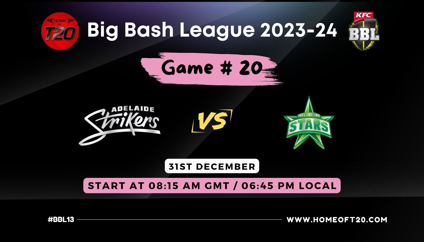 BBL 2024 Match 20, Adelaide Strikers vs Melbourne Stars Match Preview, Pitch Report, Weather Report, Predicted XI, Fantasy Tips, and Live Streaming Details