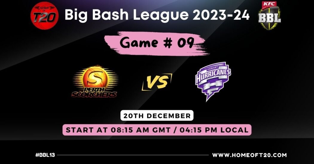 BBL 2024 Match 9, Perth Scorchers vs Hobart Hurricanes Match Preview, Pitch Report, Weather Report, Predicted XI, Fantasy Tips, and Live Streaming Details