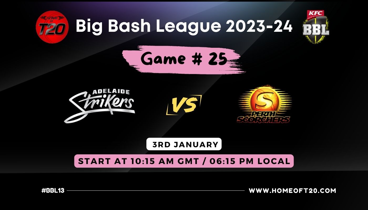 BBL 2024 Match 25, Perth Scorchers vs Adelaide Strikers Match Preview, Pitch Report, Weather Report, Predicted XI, Fantasy Tips, and Live Streaming Details