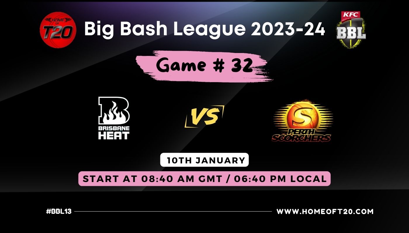 BBL 2024 Match 32, Brisbane Heat vs Perth Scorchers Match Preview, Pitch Report, Weather Report, Predicted XI, Fantasy Tips, and Live Streaming Details