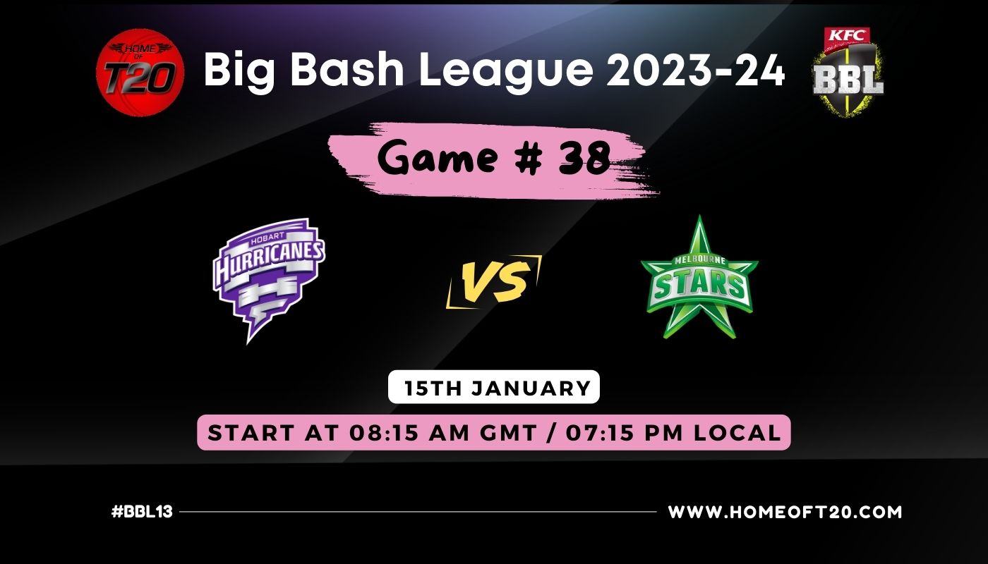 BBL 2024 Match 38, Melbourne Stars vs Hobart Hurricanes Match Preview, Pitch Report, Weather Report, Predicted XI, Fantasy Tips, and Live Streaming Details