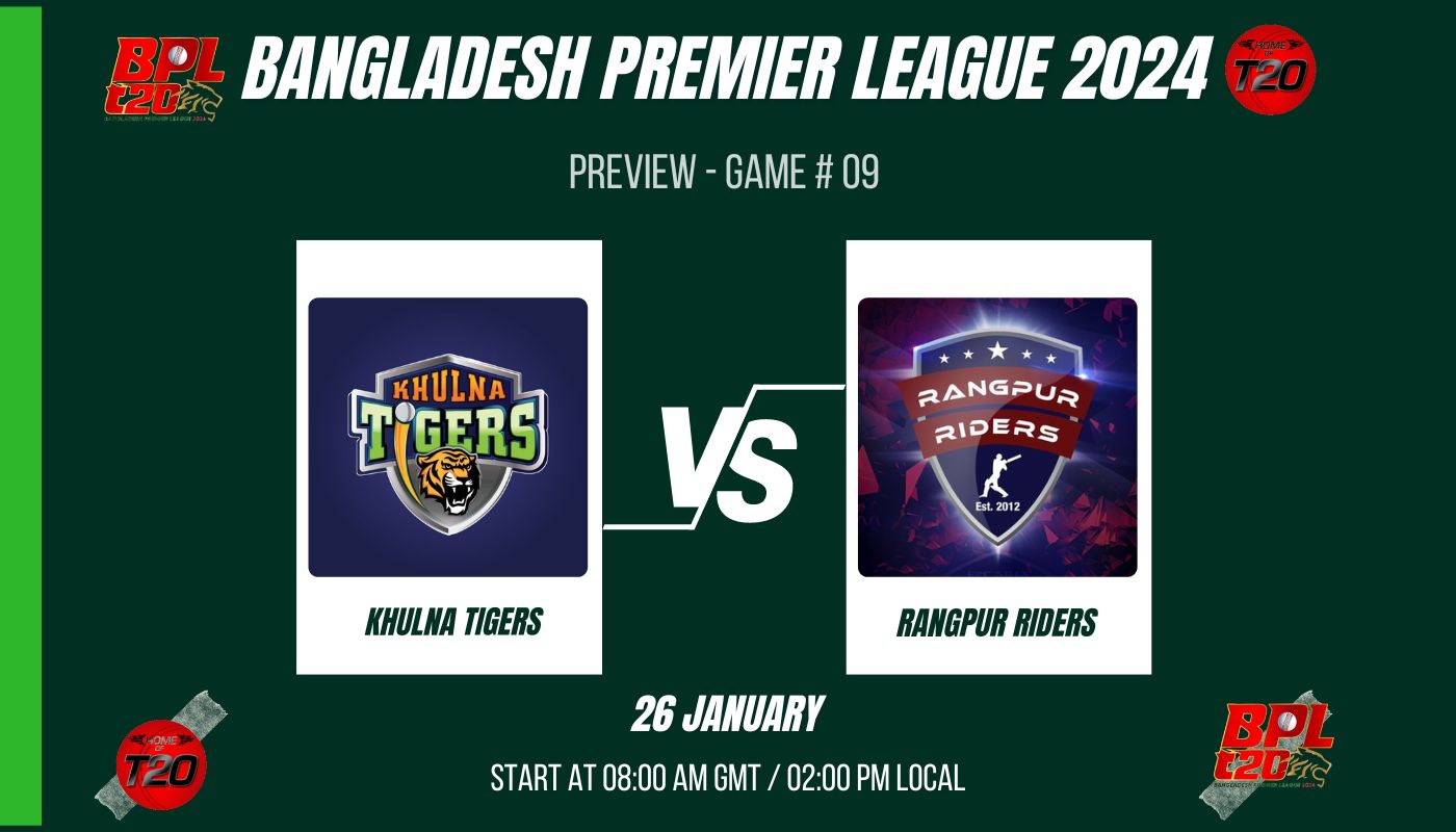 BPL 2024 Match 9, Khulna Tigers vs Rangpur Riders Match Preview, Pitch Report, Weather Report, Predicted XI, Fantasy Tips, and Live Streaming Details