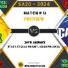 SA20 2024 Match 13, Joburg Super Kings vs Pretoria Capitals Match Preview, Pitch Report, Weather Report, Predicted XI, Fantasy Tips, and Live Streaming Details