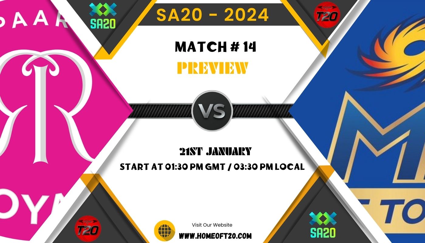 SA20 2024 Match 14, Paarl Royals vs MI Cape Town Match Preview, Pitch Report, Weather Report, Predicted XI, Fantasy Tips, and Live Streaming Details