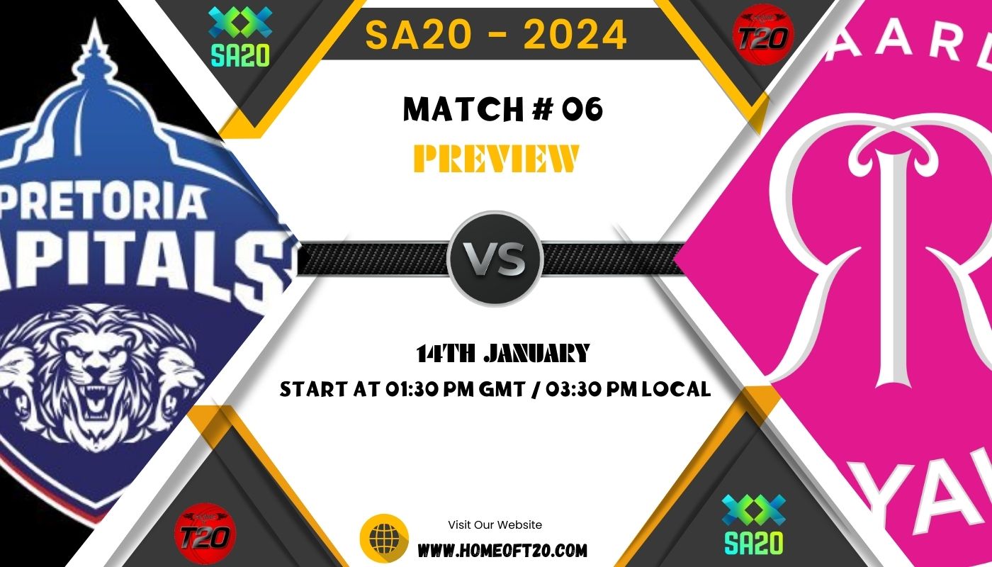 SA20 2024 Match 6, Pretoria Capitals vs Paarl Royals Match Preview, Pitch Report, Weather Report, Predicted XI, Fantasy Tips, and Live Streaming Details