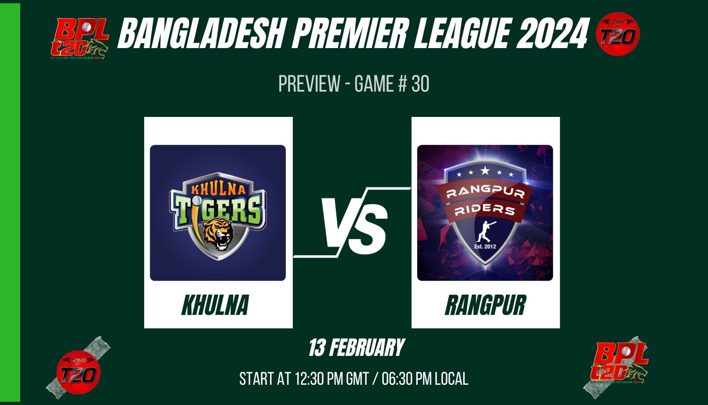 BPL 2024 Match 30, Khulna Tigers vs Rangpur Riders Preview, Pitch Report, Weather Report, Predicted XI, Fantasy Tips, and Live Streaming Details