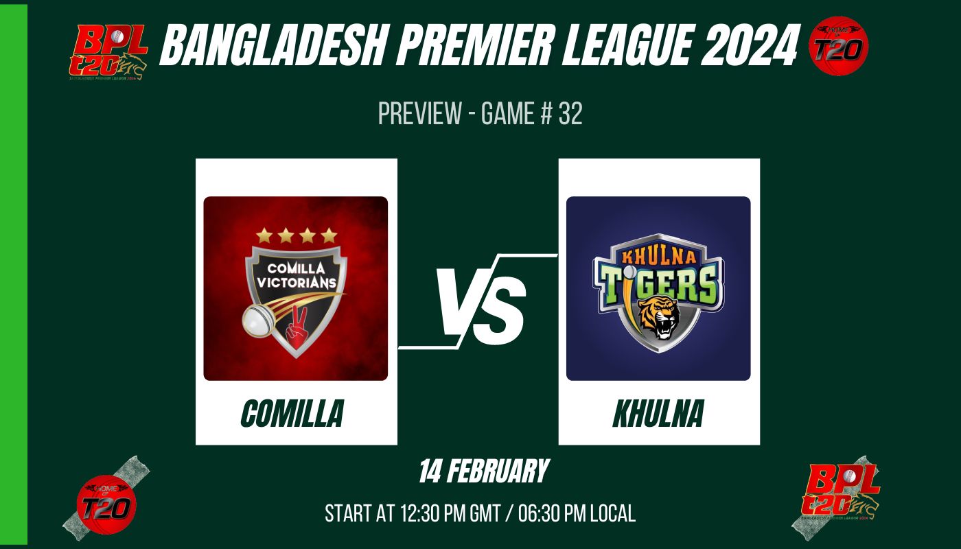 BPL 2024 Match 32, Comilla Victorians vs Khulna Tigers Preview, Pitch Report, Weather Report, Predicted XI, Fantasy Tips, and Live Streaming Details