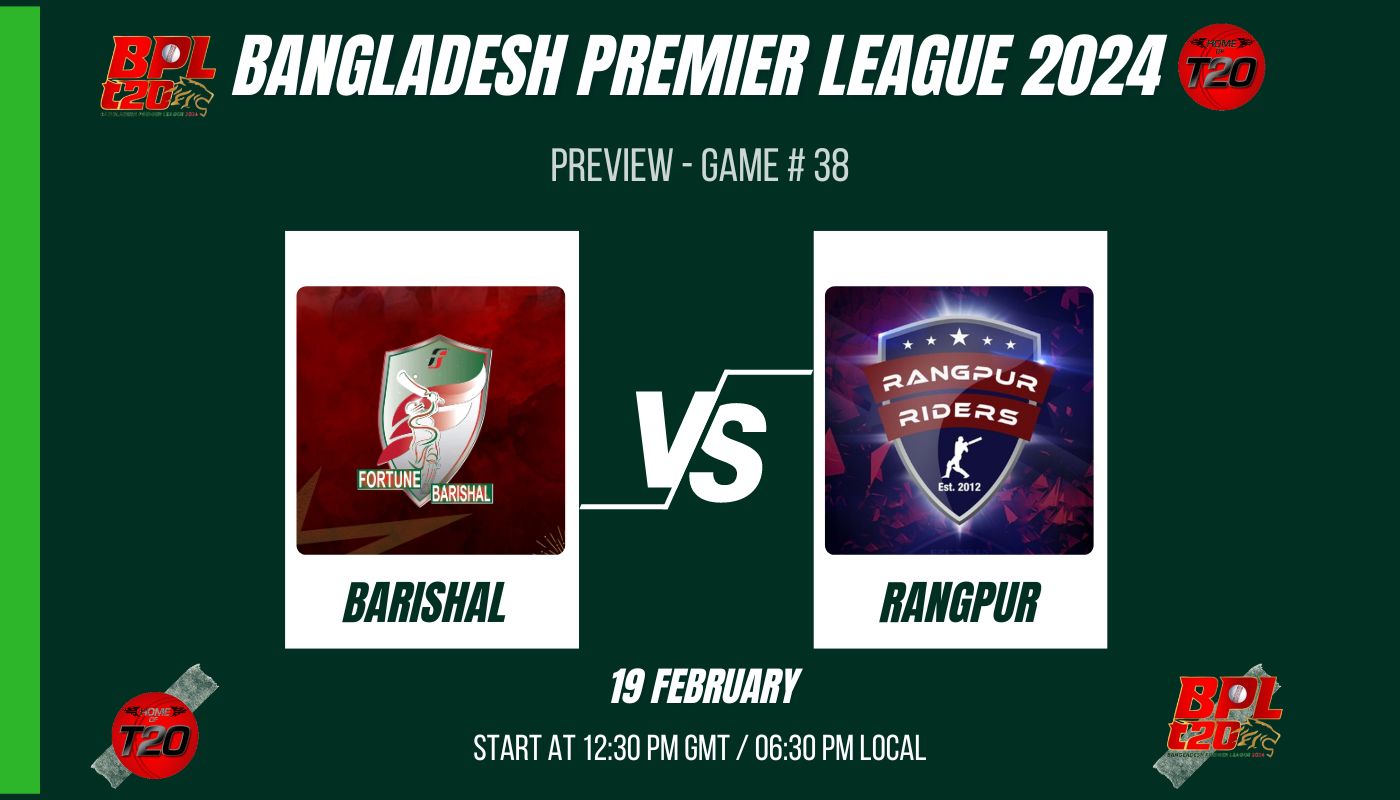 BPL 2024 Match 38, Fortune Barishal vs Rangpur Riders Preview, Pitch Report, Weather Report, Predicted XI, Fantasy Tips, and Live Streaming Details