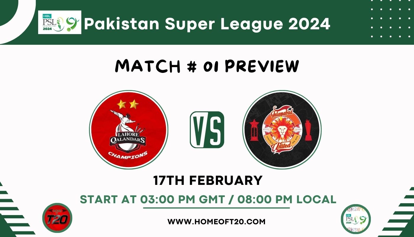 PSL 2024 Match 1, Lahore Qalandars vs Islamabad United Preview, Pitch Report, Weather Report, Predicted XI, Fantasy Tips, and Live Streaming Details