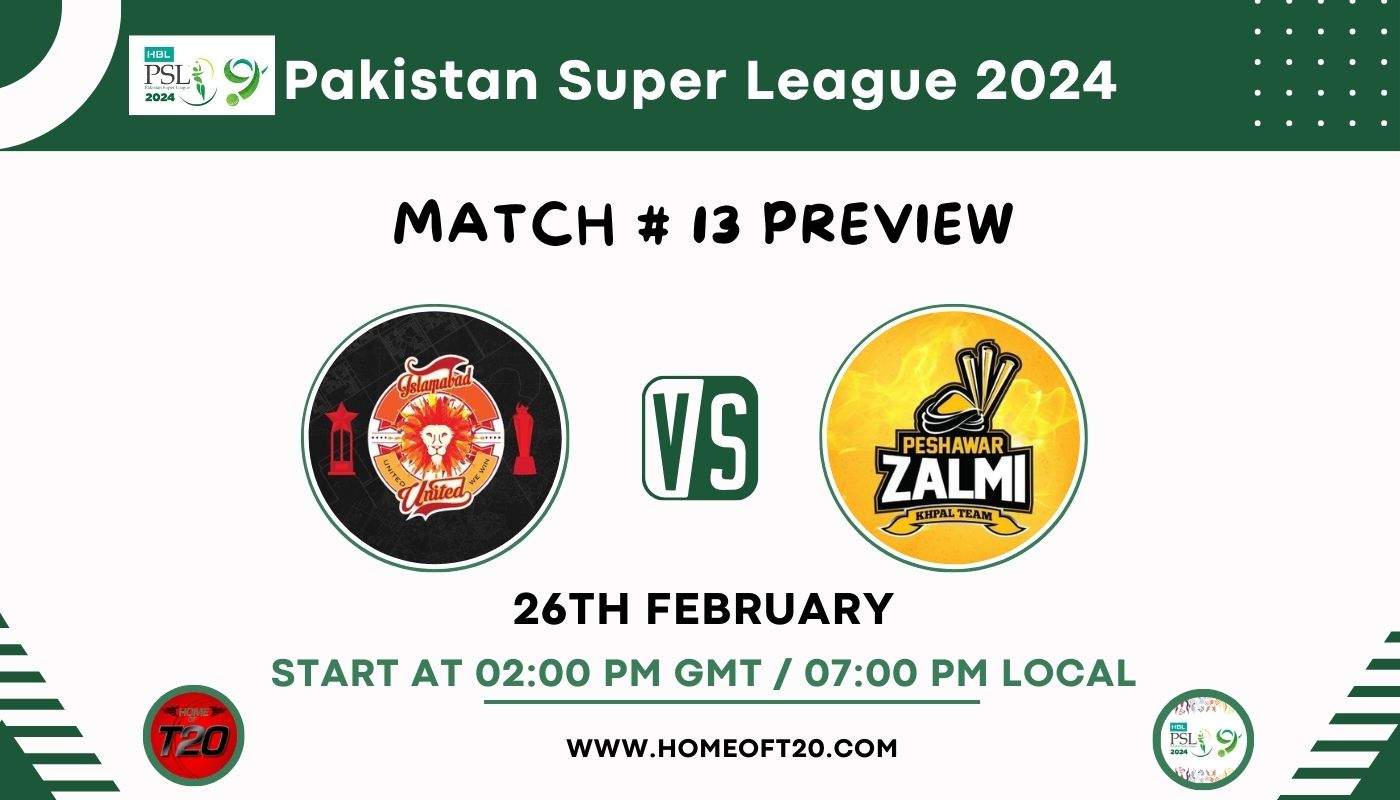 PSL 2024 Match 13, Islamabad United vs Peshawar Zalmi Preview, Pitch Report, Weather Report, Predicted XI, Fantasy Tips, and Live Streaming Details