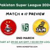 PSL 2024 Match 17, Lahore Qalandars vs Peshawar Zalmi Preview, Pitch Report, Weather Report, Predicted XI, Fantasy Tips, and Live Streaming Details