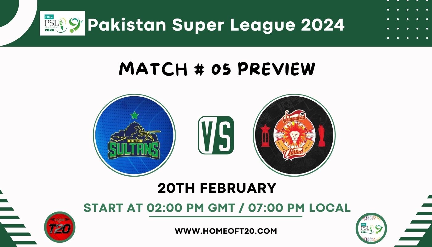 PSL 2024 Match 5, Multan Sultans vs Islamabad United Preview, Pitch Report, Weather Report, Predicted XI, Fantasy Tips, and Live Streaming Details