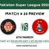 PSL 2024 Match 23, Islamabad United vs Lahore Qalandars Preview, Pitch Report, Weather Report, Predicted XI, Fantasy Tips, and Live Streaming Details