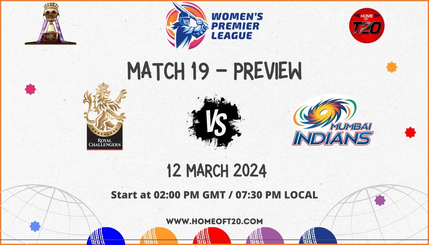 WPL 2024 Match 19, Royal Challengers Bangalore vs Mumbai Indians Preview, Pitch Report, Weather Report, Predicted XI, Fantasy Tips, and Live Streaming Details