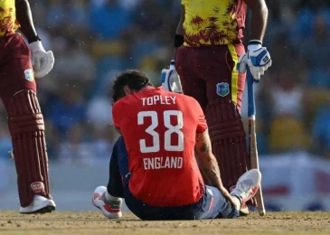 ENG vs WI T20I series: Reece Topley fined after smashing chair in frustration