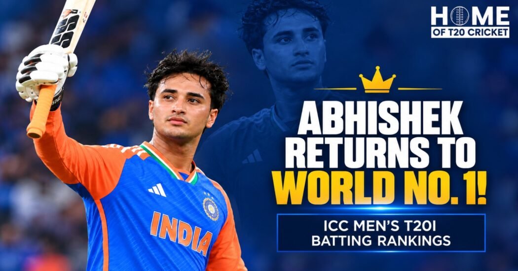 Abhishek Sharma returns to number one in ICC Men's T20I batting rankings