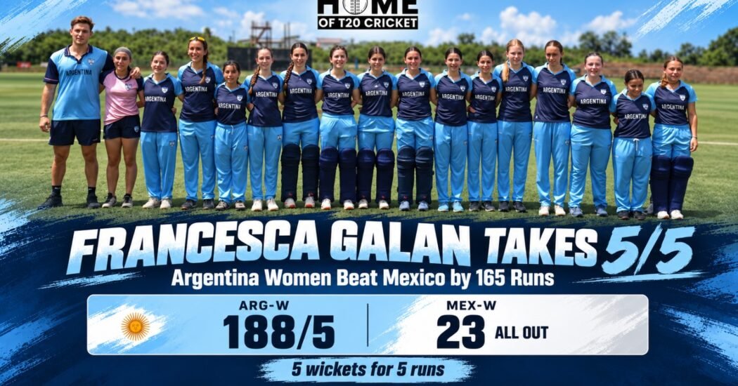 Francesca Galan takes five wickets for five runs against Mexico Women
