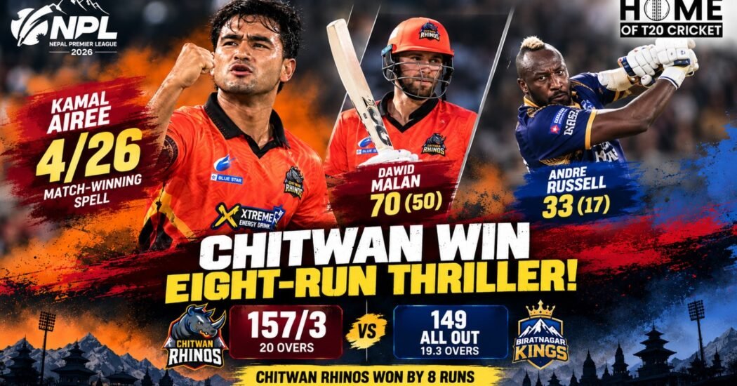 Kamal Singh Airee takes four wickets as Chitwan Rhinos defeat Biratnagar Kings