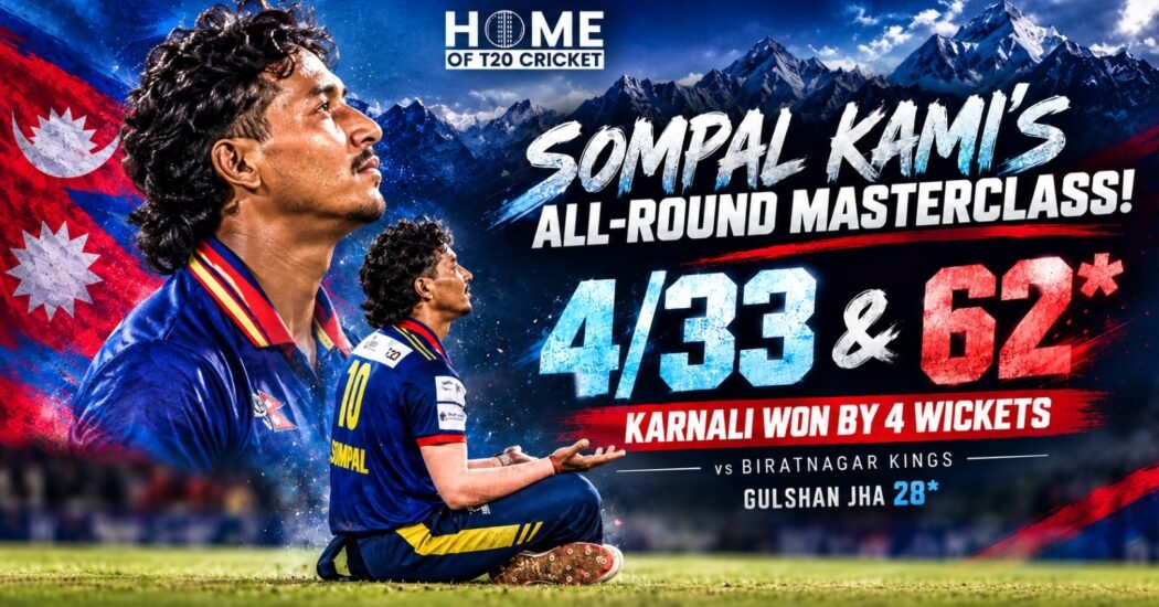 Sompal Kami celebrates Karnali Yaks victory over Biratnagar Kings