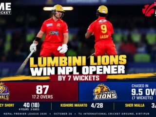 D'Arcy Short helps Lumbini Lions win Nepal Premier League 2026 opening match