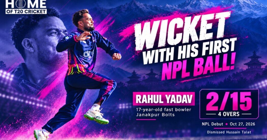Rahul Yadav bowls on Nepal Premier League debut for Janakpur Bolts