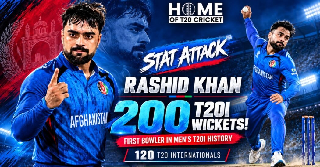 Rashid Khan becomes first bowler to reach 200 wickets in men's T20 Internationals