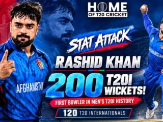Rashid Khan becomes first bowler to reach 200 wickets in men's T20 Internationals