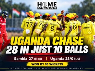 Uganda defeat Gambia by 10 wickets after dismissing them for 27